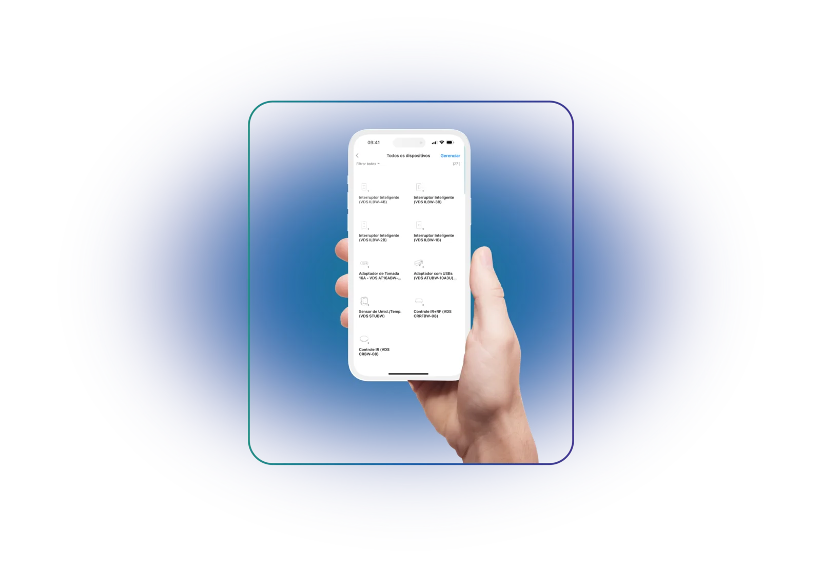 Tela do app Velds com gestão de cômodos e dispositivos